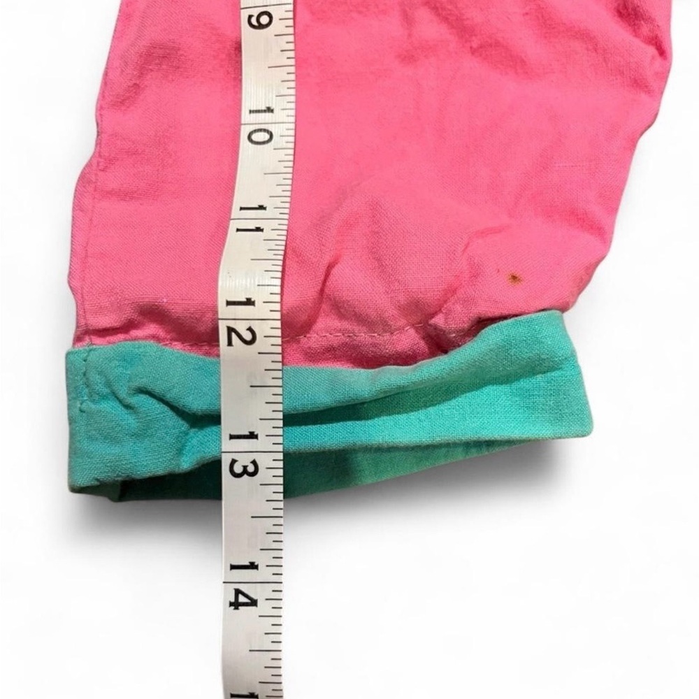 Disney Pink Cotton Fabric with Blue Heart Retro Overalls Size NB-6mos - Picture 4 of 5